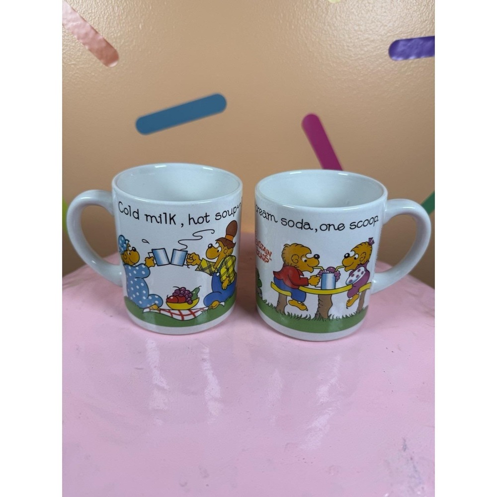 The Berenstain Bears Coffee Milk Cup Mugs Vintage 1987 Princess House Berenstain - Picture 3 of 10